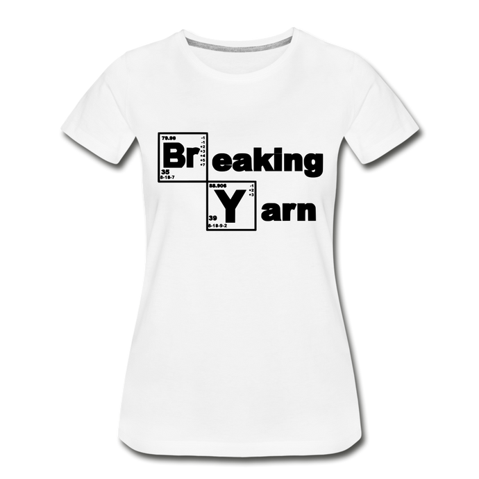 Breaking Yarn Logo - Women’s Premium Organic T-Shirt - white