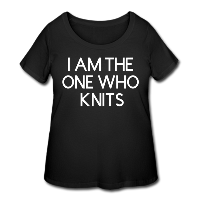 I AM THE ONE WHO KNITS - Women’s Curvy T-Shirt - black